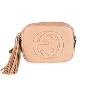 Gucci Pebbled Leather Rose Beige Soho Disco Bag